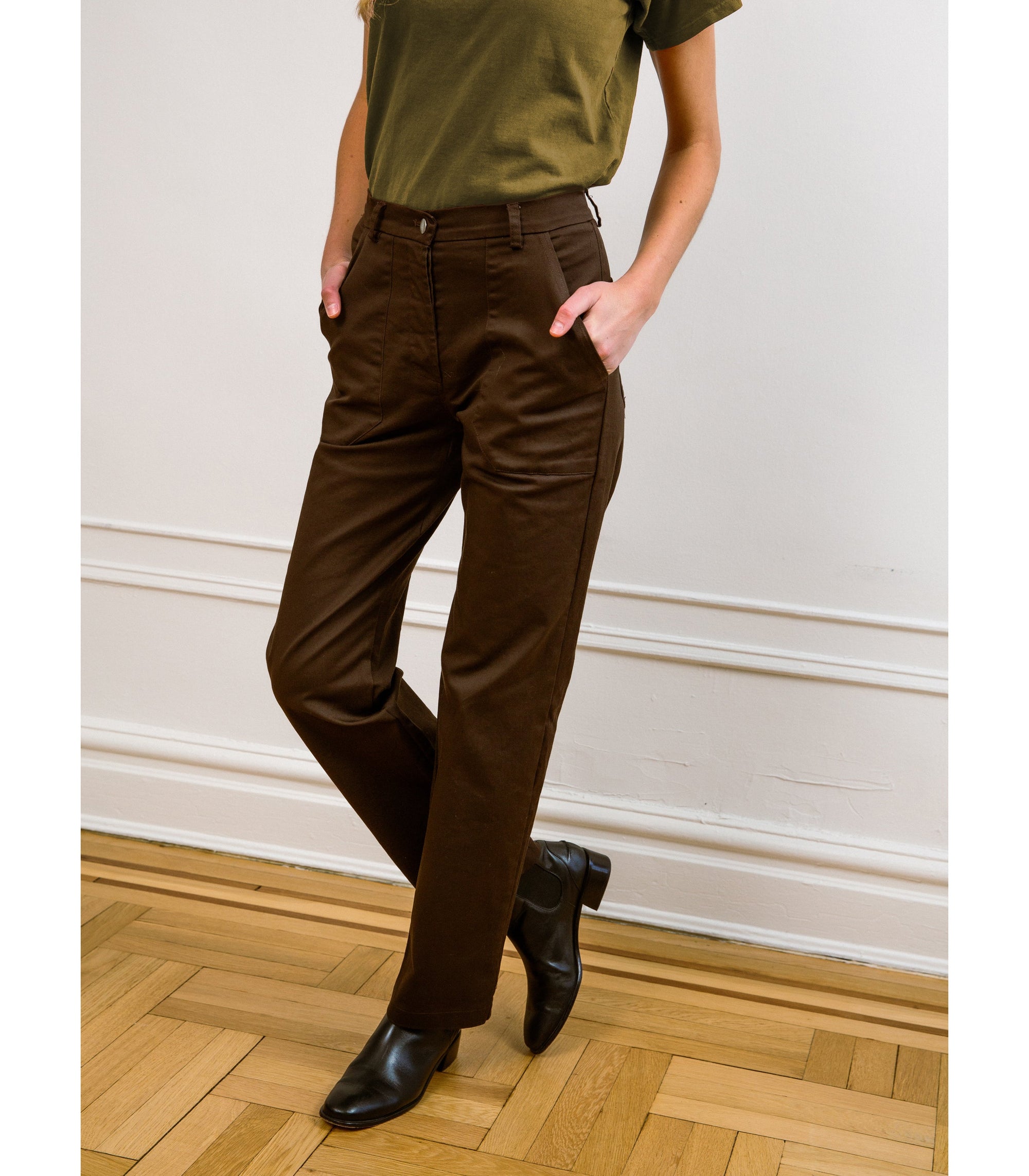 Loup - Long James Straight-Leg Work Pant - Brown -