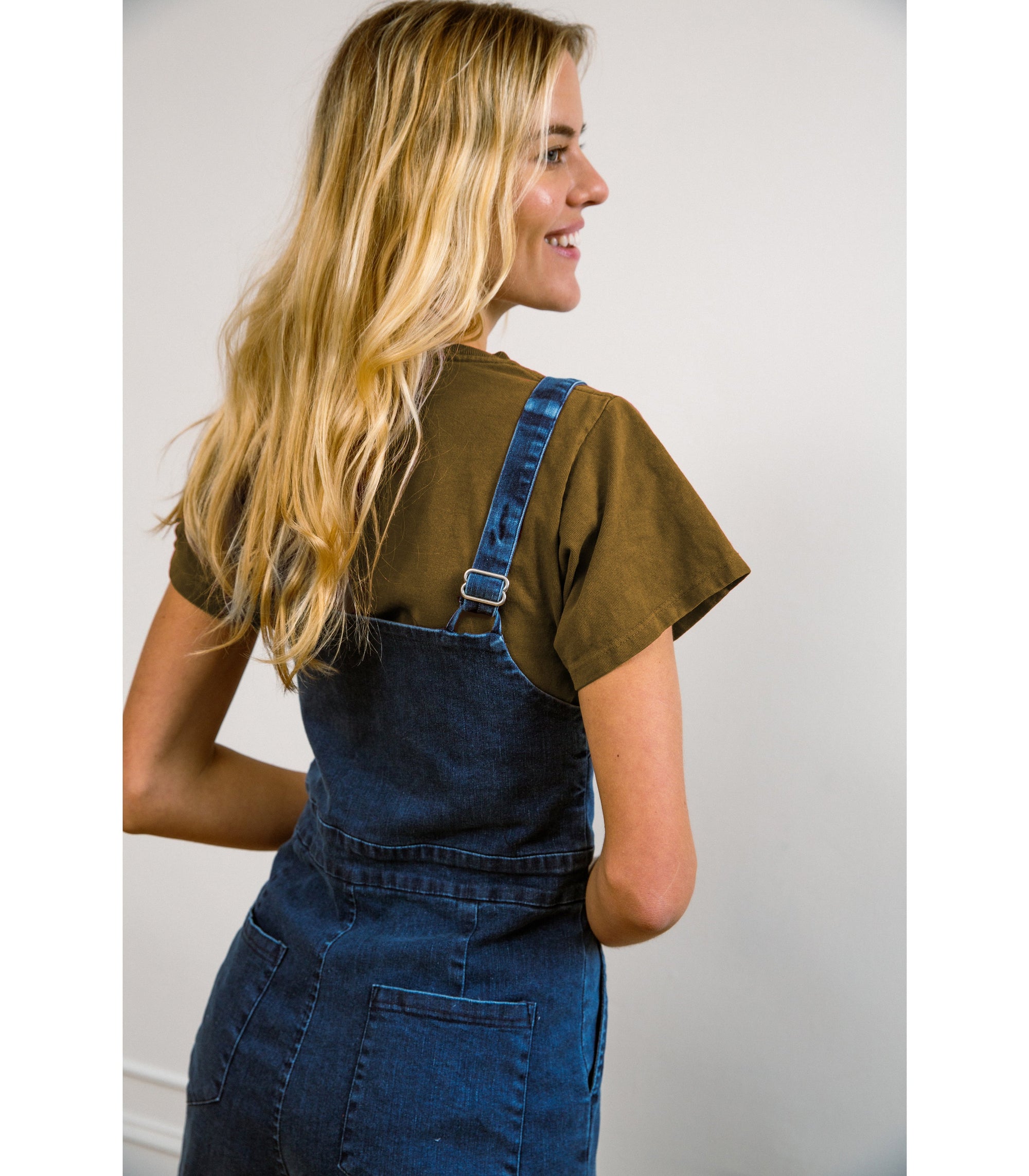 Loup - Claudia Zip Front Cropped Jumpsuit - Washed Indigo -