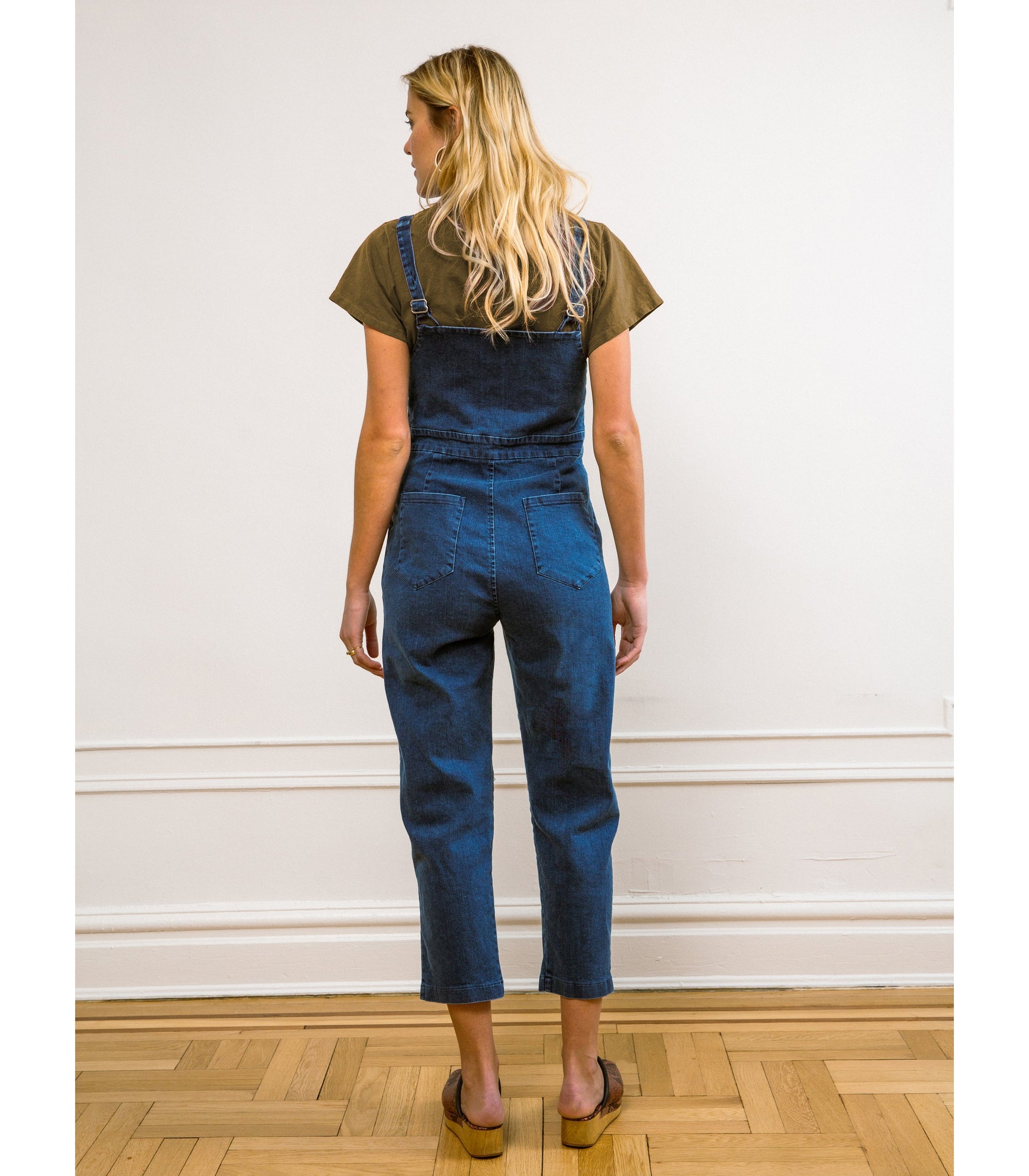 Loup - Claudia Zip Front Cropped Jumpsuit - Washed Indigo -
