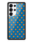 Wildflower Galaxy S25 case Ultra Polka Dot Blue and Orange Cute