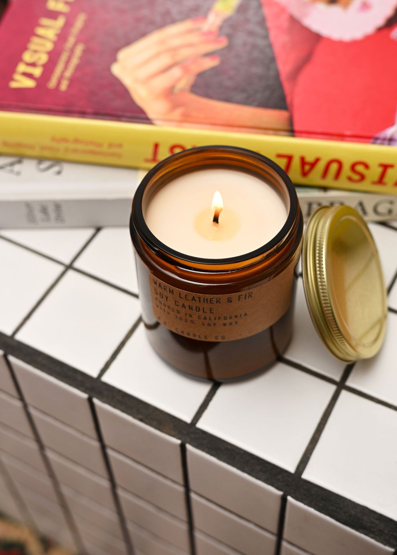 P.F. Candle Co. - Warm Leather & Fir Soy Candle -