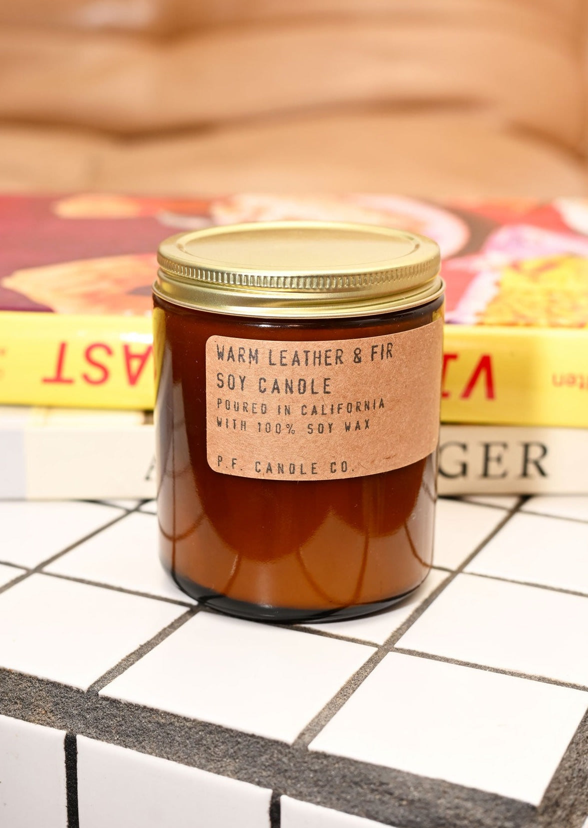 P.F. Candle Co. - Warm Leather & Fir Soy Candle -