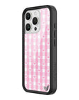 Wildflower iPhone case 16 Pro Pink Gingham Hearts Vintage Cute