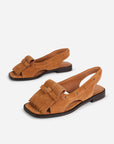 Intentionally Blank - Professor Flat Fringe Sandal - TAWNY SUEDE