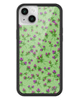 Wildflower iPhone case 14 Plus Purple Posie Rosie Cute Green
