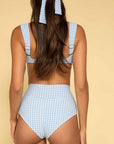 Montce - Peri Micro Gingham Added Coverage High Rise Bikini Bottom -
