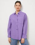 Diana Relaxed Button Up Shirt - Purple