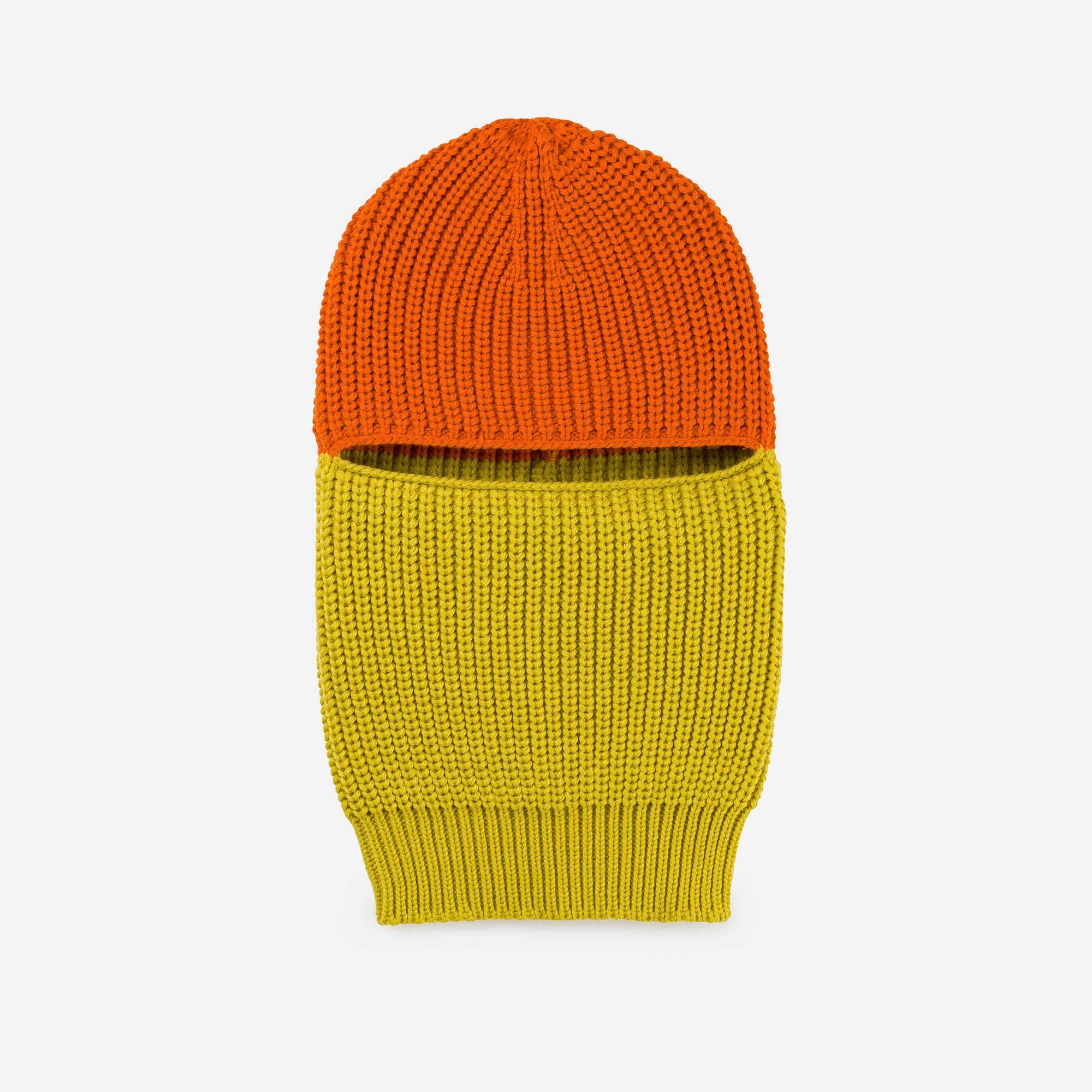 Verloop - Ribbed Colorblock Balaclava - Golden Olive Flame