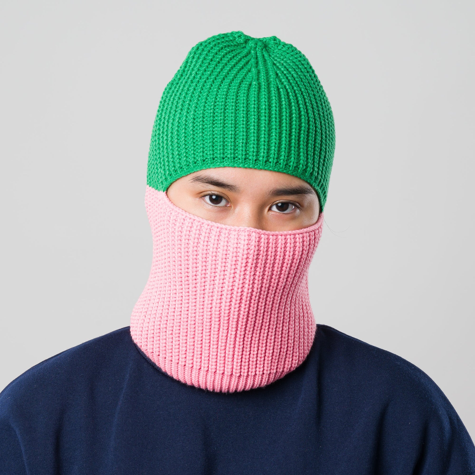 Verloop - Ribbed Colorblock Balaclava -
