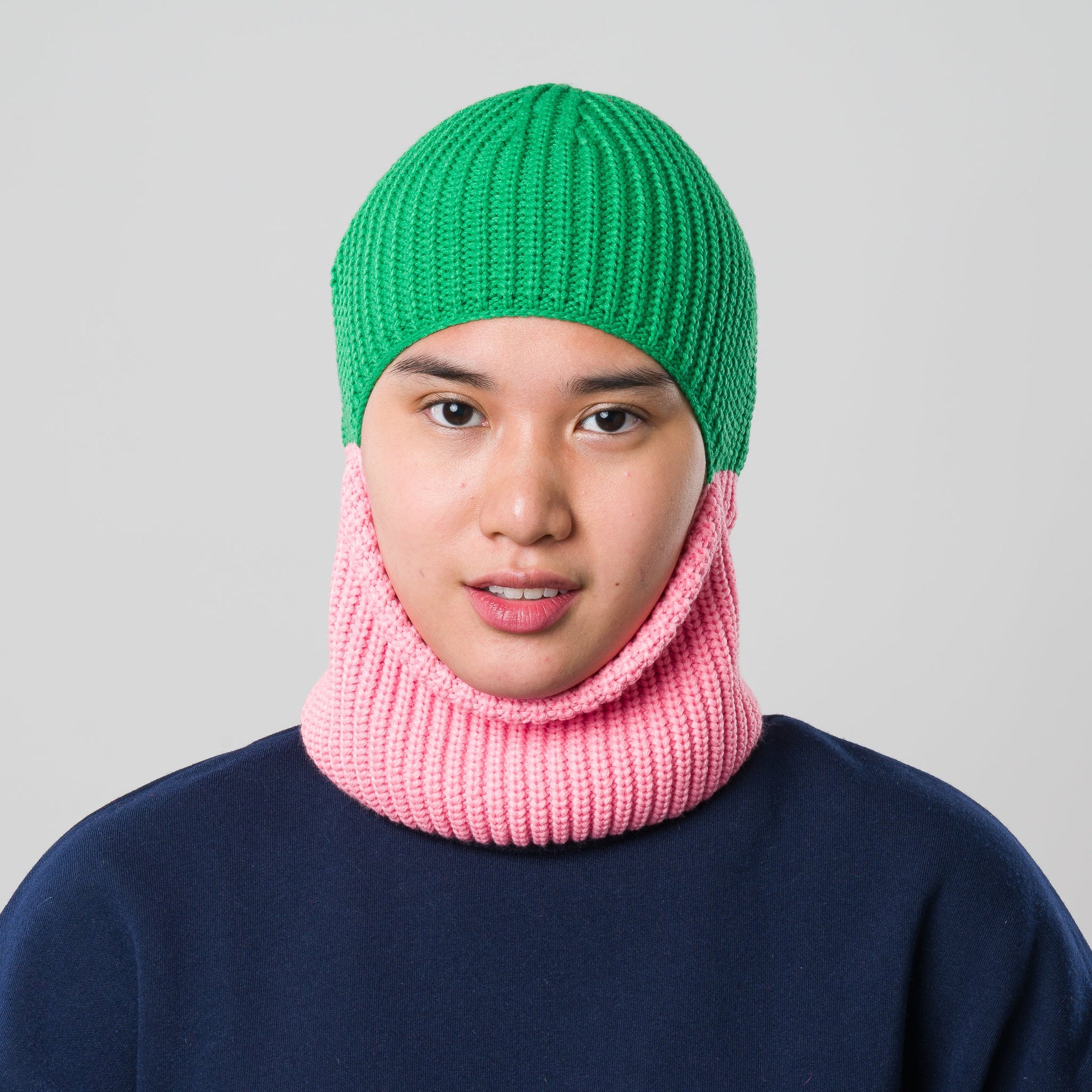 Verloop - Ribbed Colorblock Balaclava -