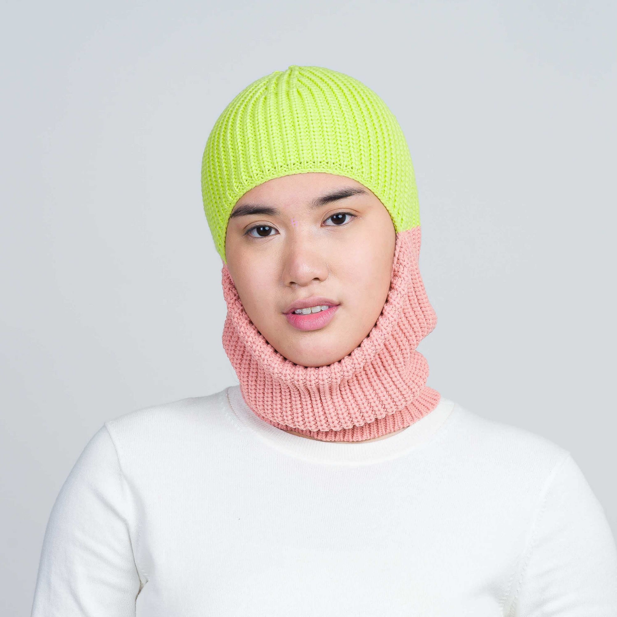 Verloop - Ribbed Colorblock Balaclava -