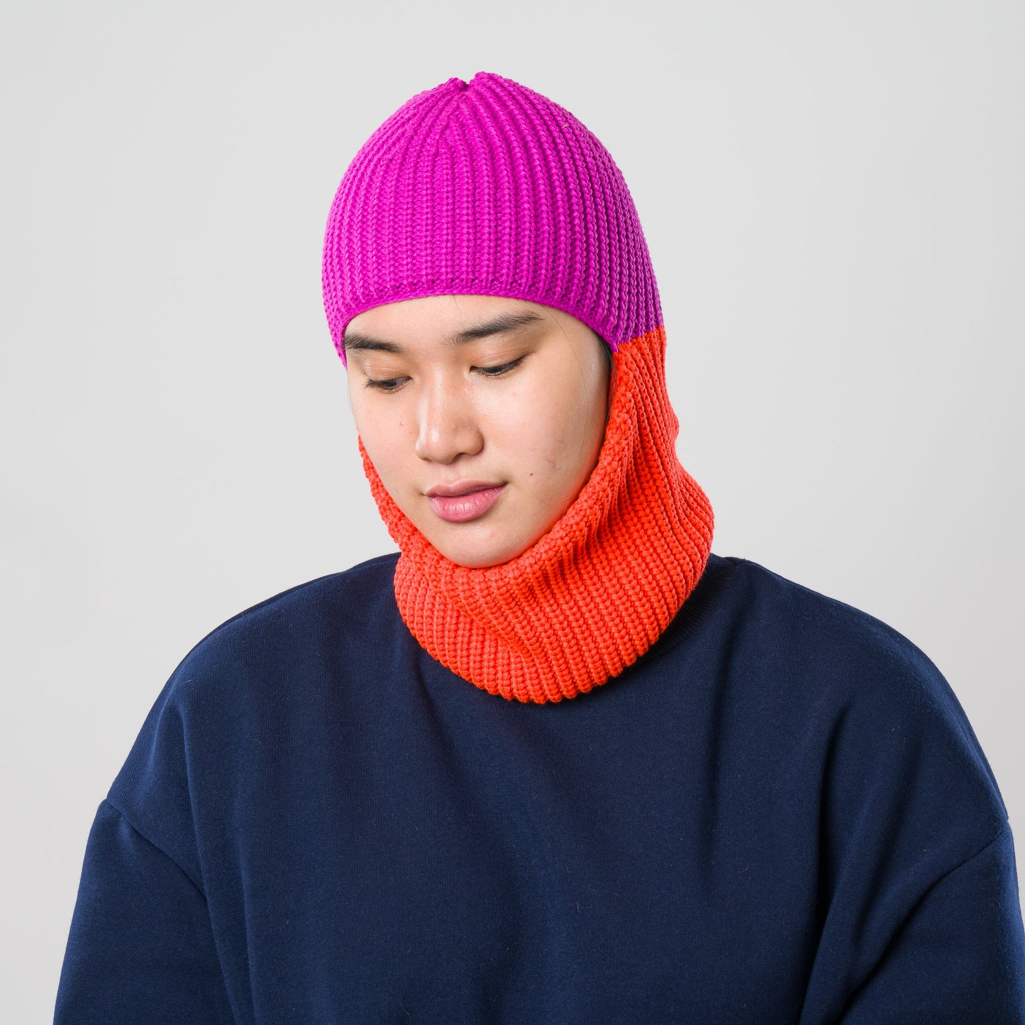 Verloop - Ribbed Colorblock Balaclava -