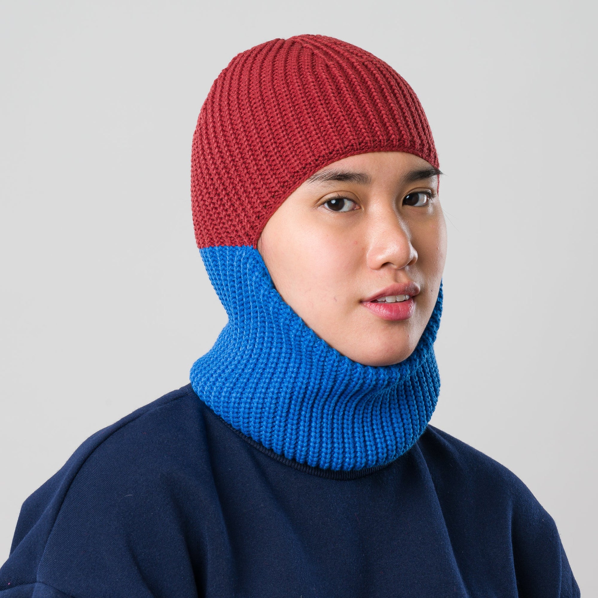 Verloop - Ribbed Colorblock Balaclava -