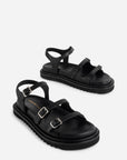 Intentionally Blank - Ricoya Leather Sandal - BLACK LEATHER