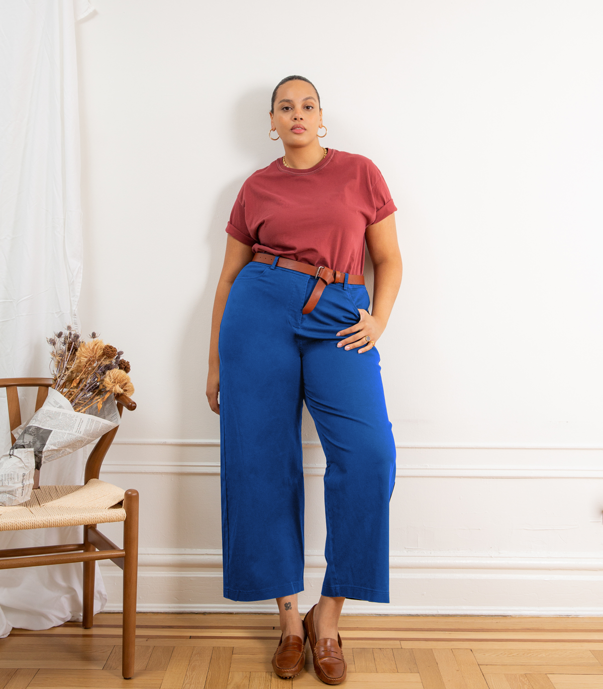 Loup - Toni Wide Ankle Pants - Royal -