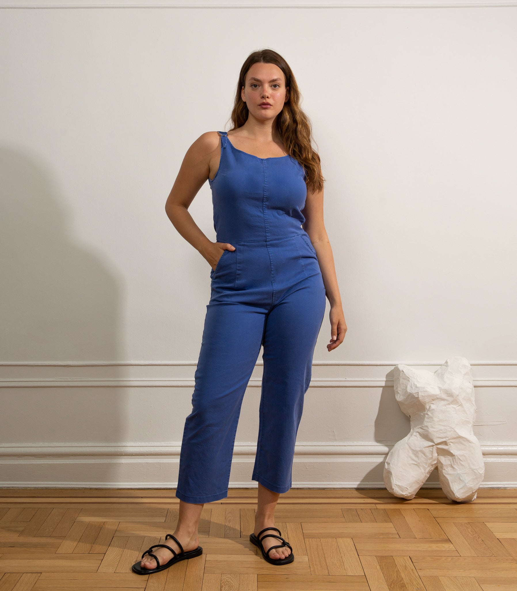 Loup - Claire Sleeveless Buckle Jumpsuit - Royal -