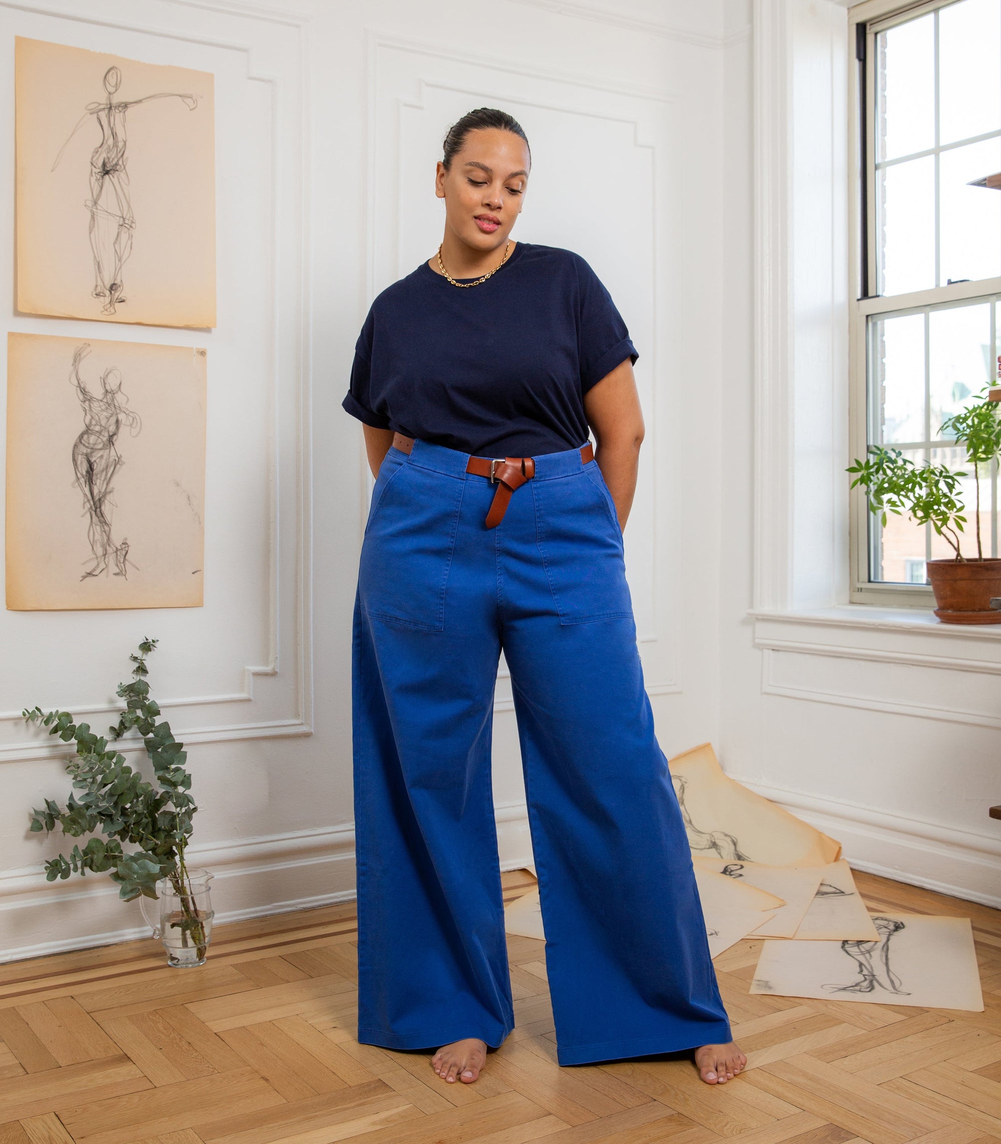 Loup - Long Sabrina Wide-Leg Pants - Royal -