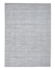 Solo Rugs - Milo Hand Loomed Contemporary Solid Area Rug - 5X8 Silver Modern - Contemporary