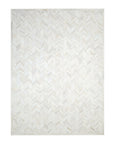Solo Rugs - Meir Handmade Contemporary Cowhide Area Rug - 3X5 Ivory Modern - Contemporary