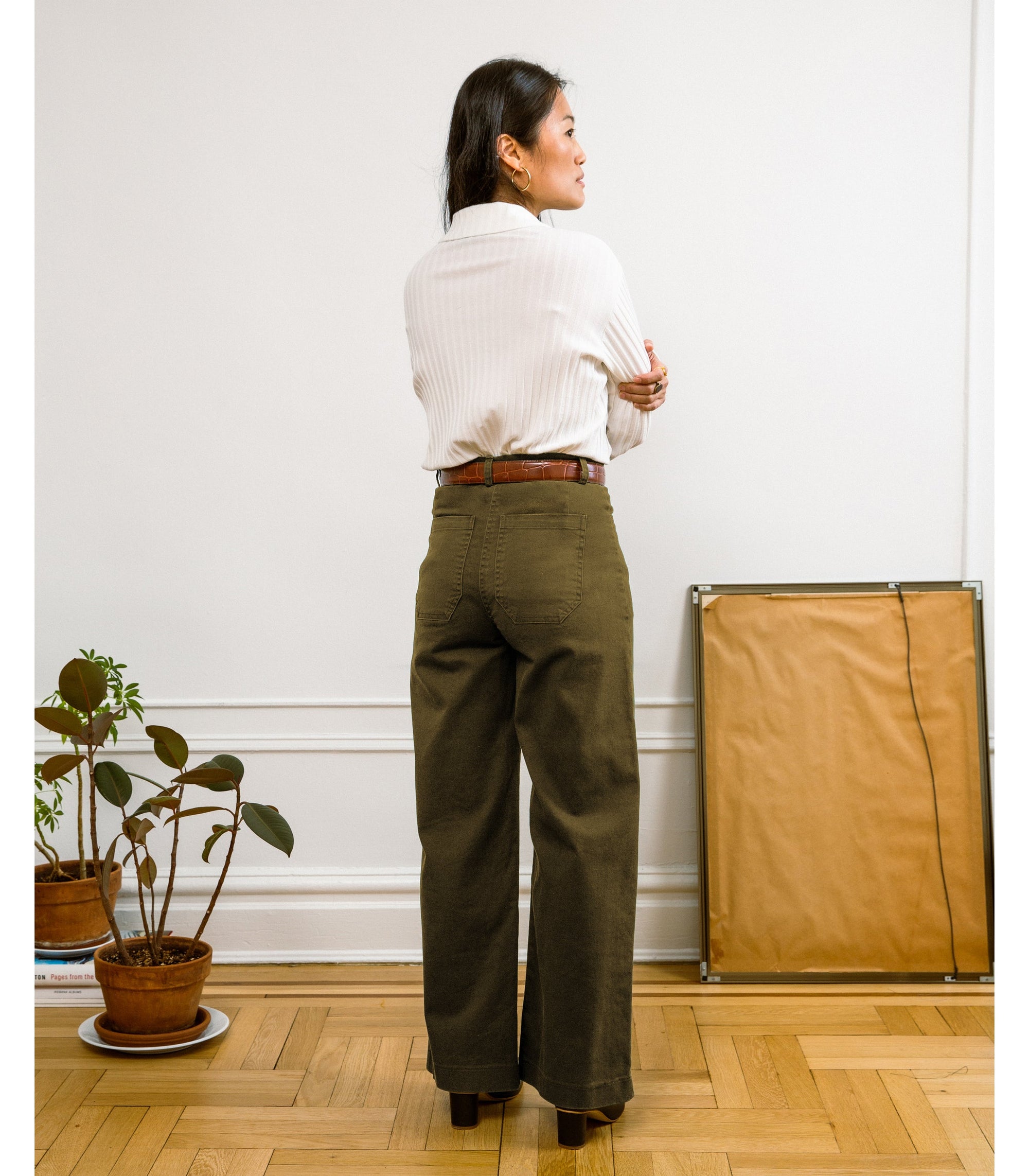 Loup - Toni Wide Ankle Pants - Moss -