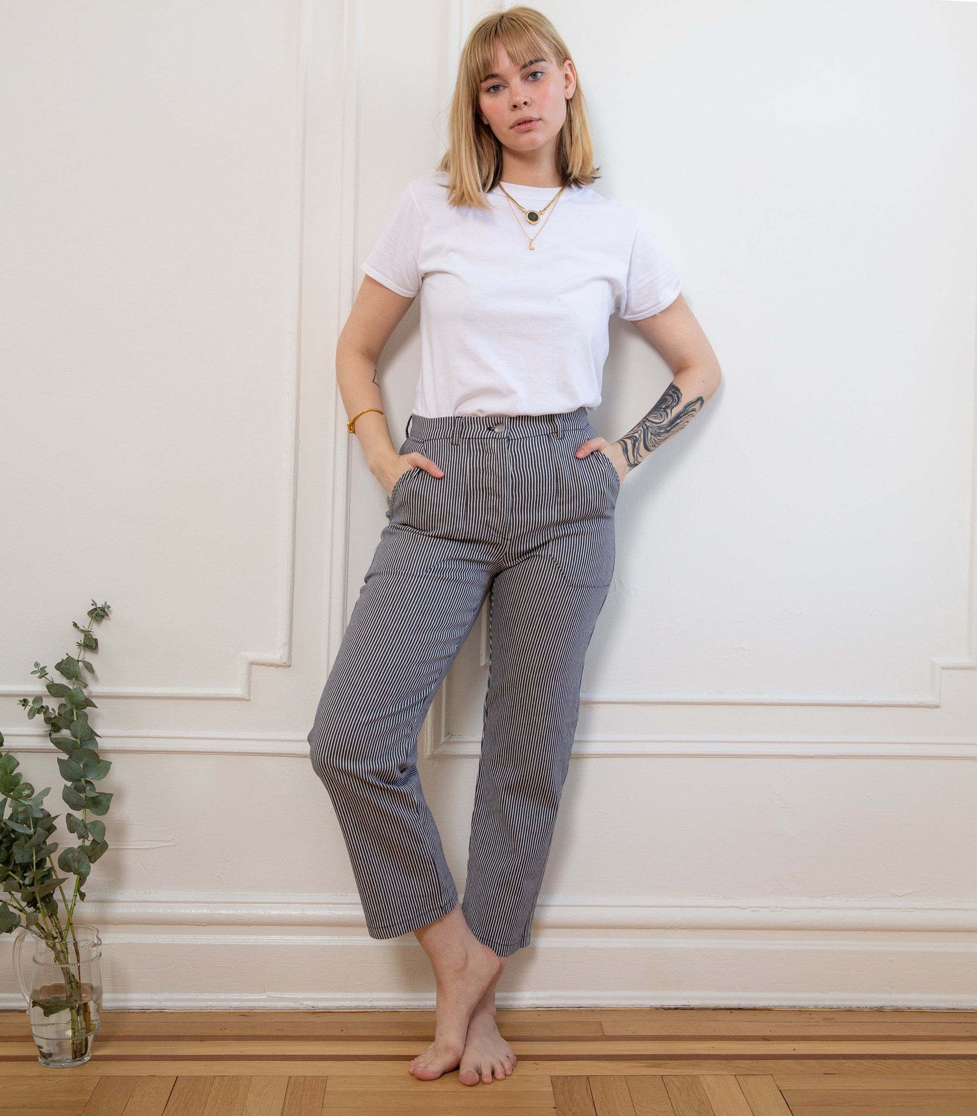 Loup - James Straight-Leg Work Pant - Stripe -