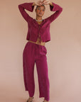 The Drawstring Pant - Plum