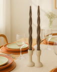 Creative Co. - Twisted Taper Candles - Brown -
