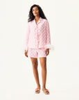 Sleeper - The Bow Set with Shorts in Pink with Detachable Feathers -