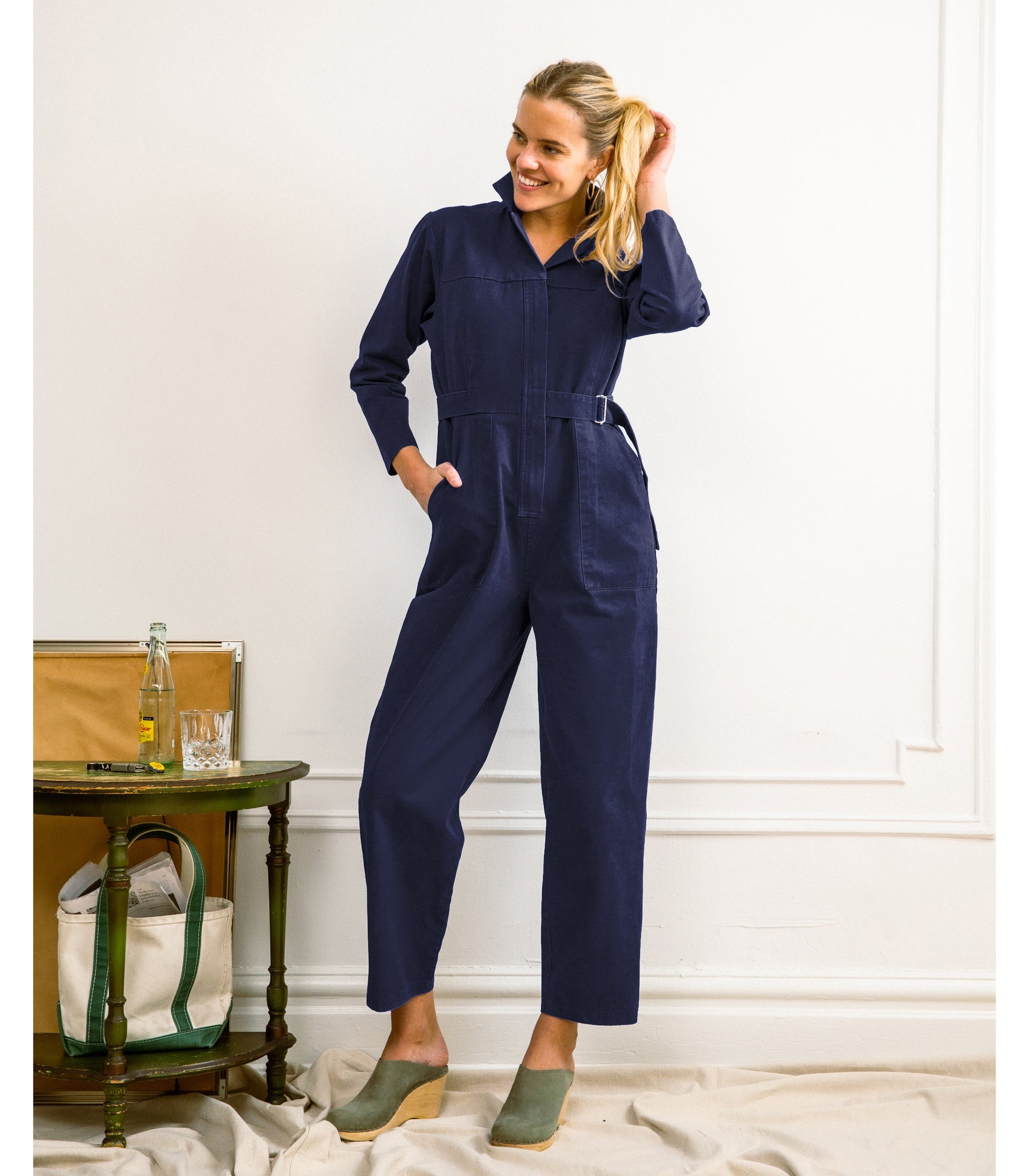 Loup - Wallis Long Sleeve Zip Jumpsuit - Twilight -
