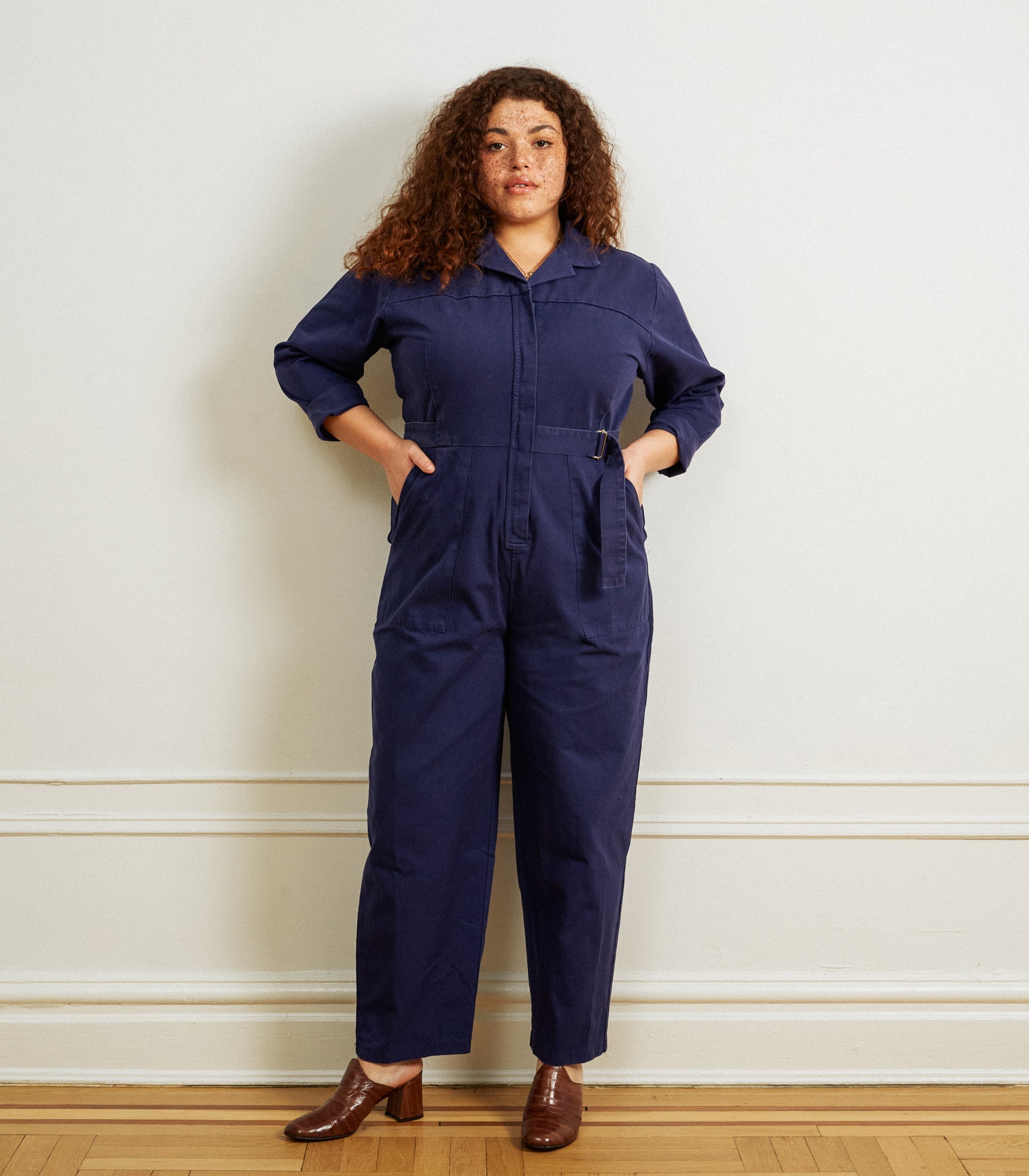Loup - Wallis Long Sleeve Zip Jumpsuit - Twilight -