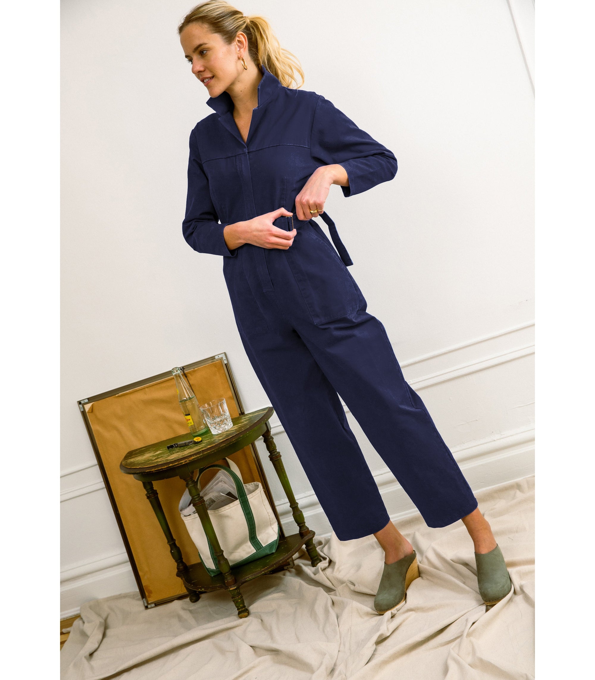 Loup - Wallis Long Sleeve Zip Jumpsuit - Twilight -