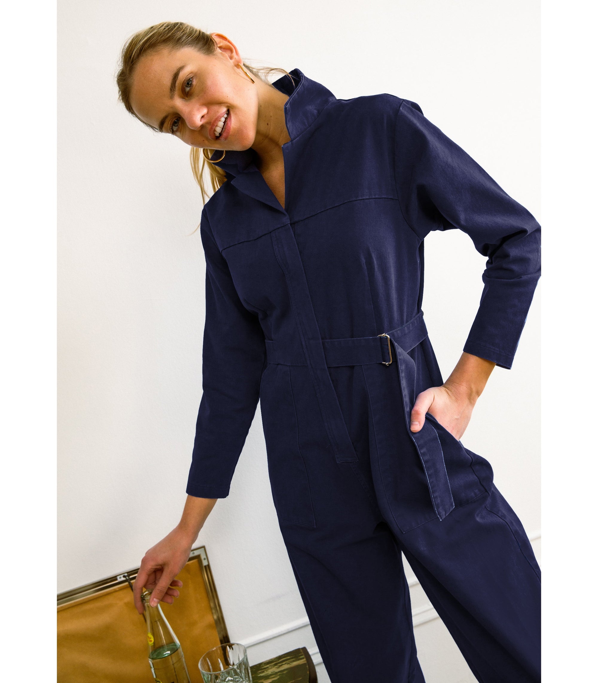 Loup - Wallis Long Sleeve Zip Jumpsuit - Twilight -