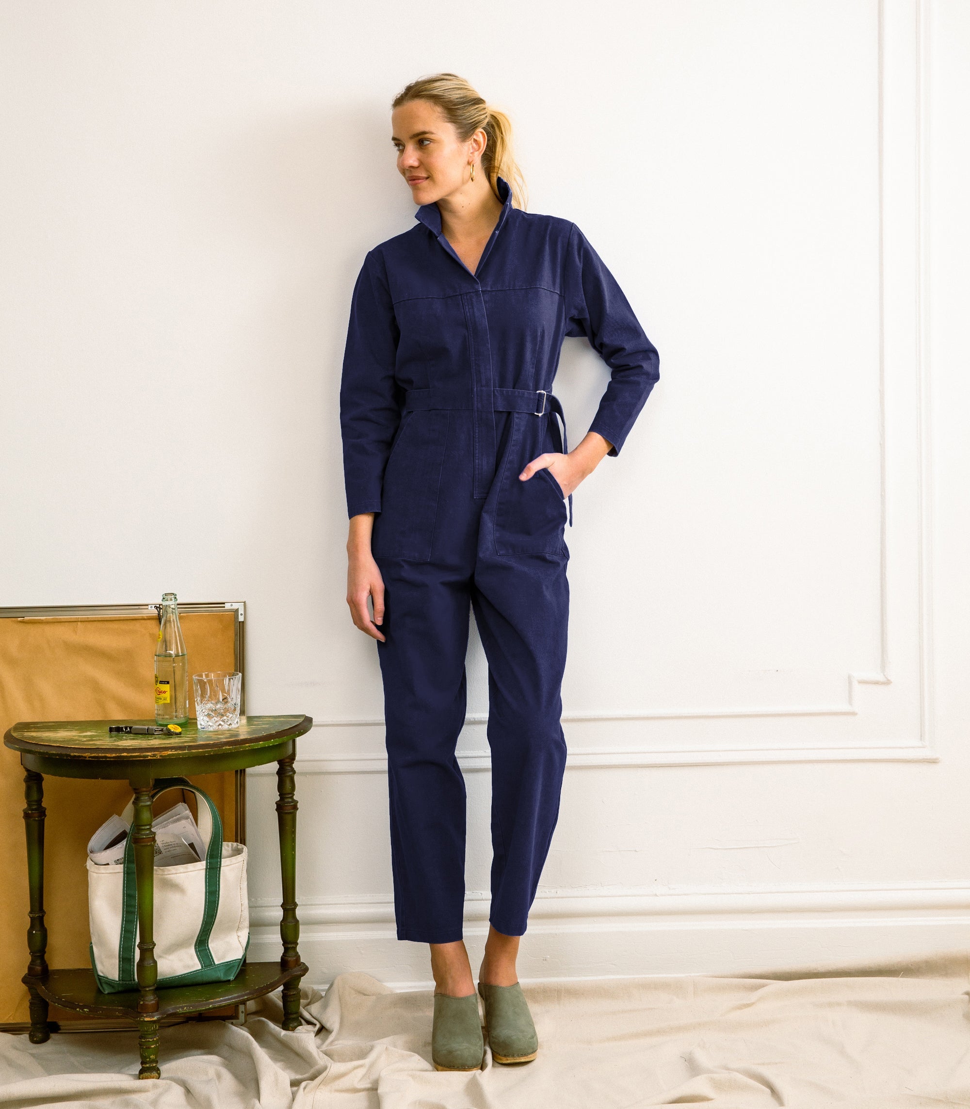 Loup - Wallis Long Sleeve Zip Jumpsuit - Twilight -