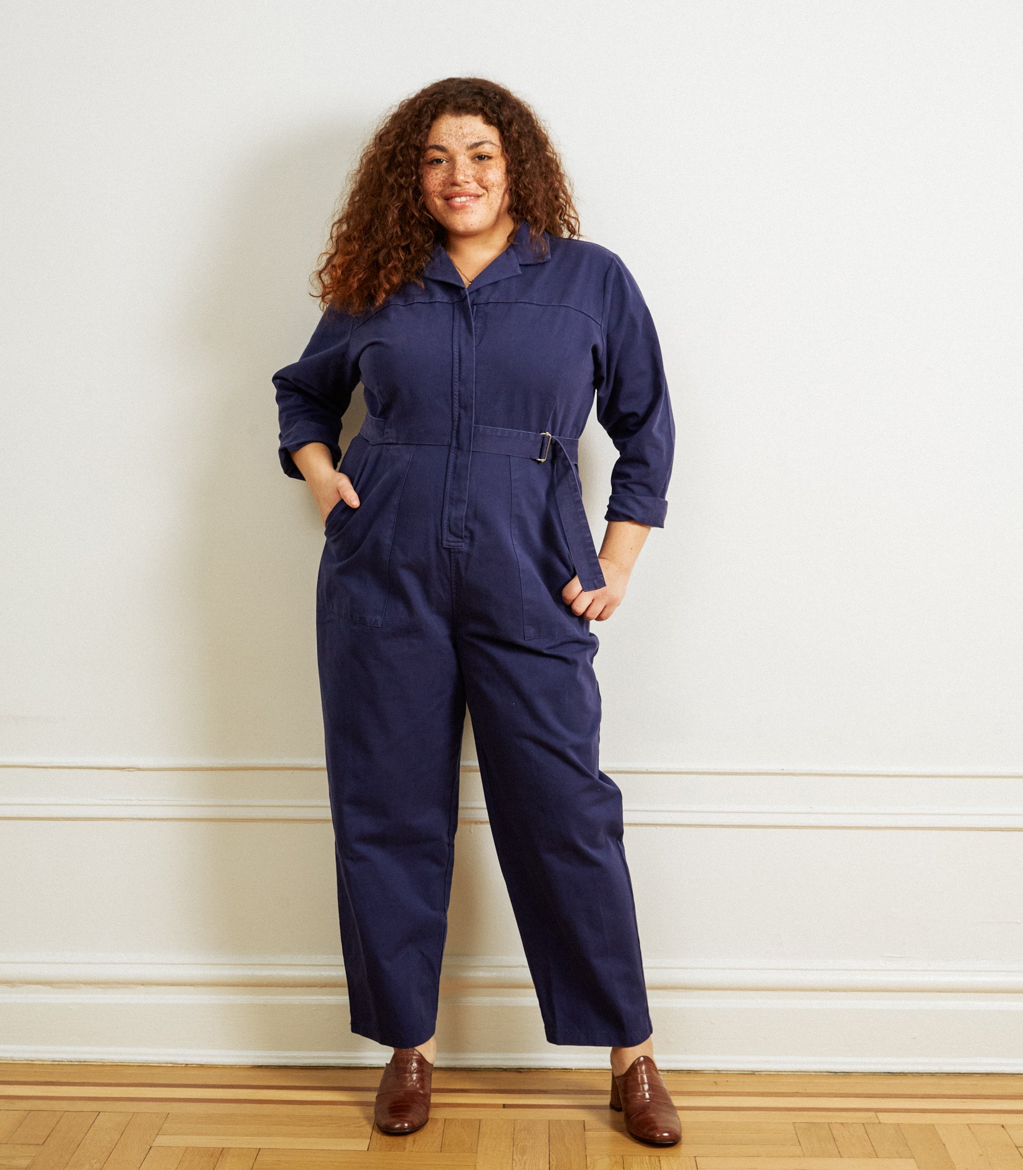 Loup - Wallis Long Sleeve Zip Jumpsuit - Twilight -