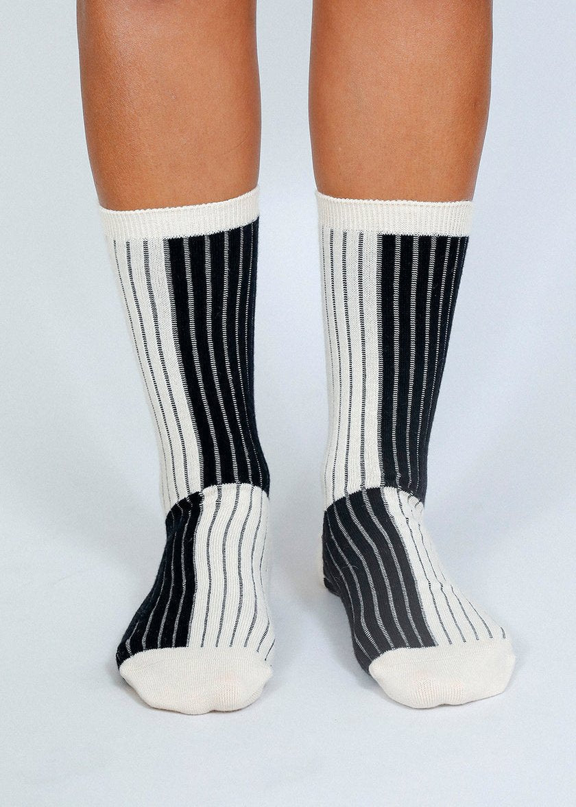 Tailored Union - Luxe Sock - Black/Off White -