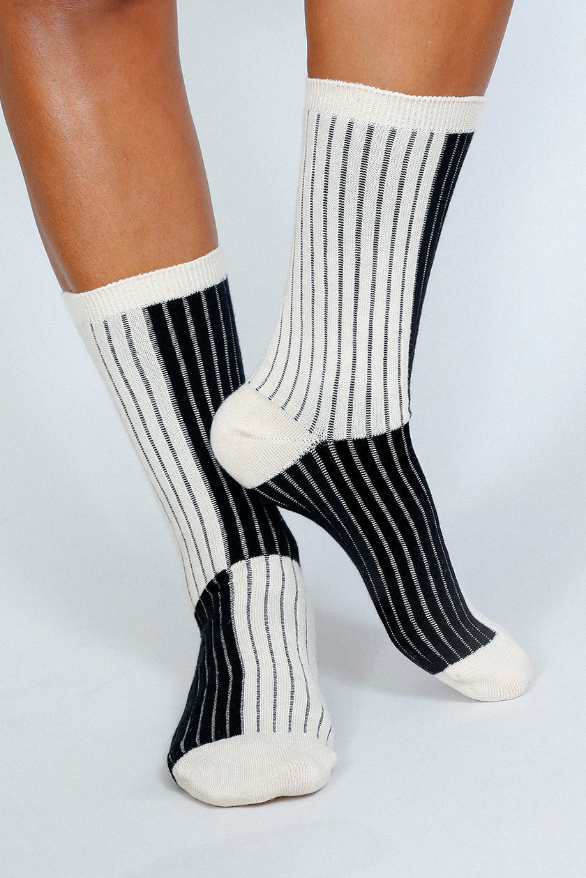 Tailored Union - Luxe Sock - Black/Off White -