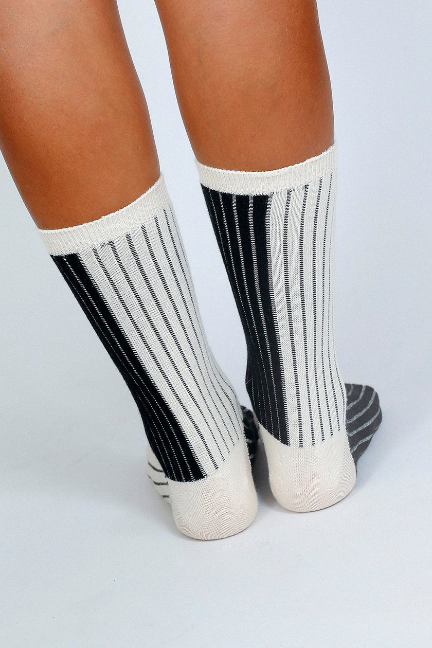 Tailored Union - Luxe Sock - Black/Off White -