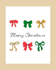 Nice Paper - Greeting Card - Bows & Merry Christmas -
