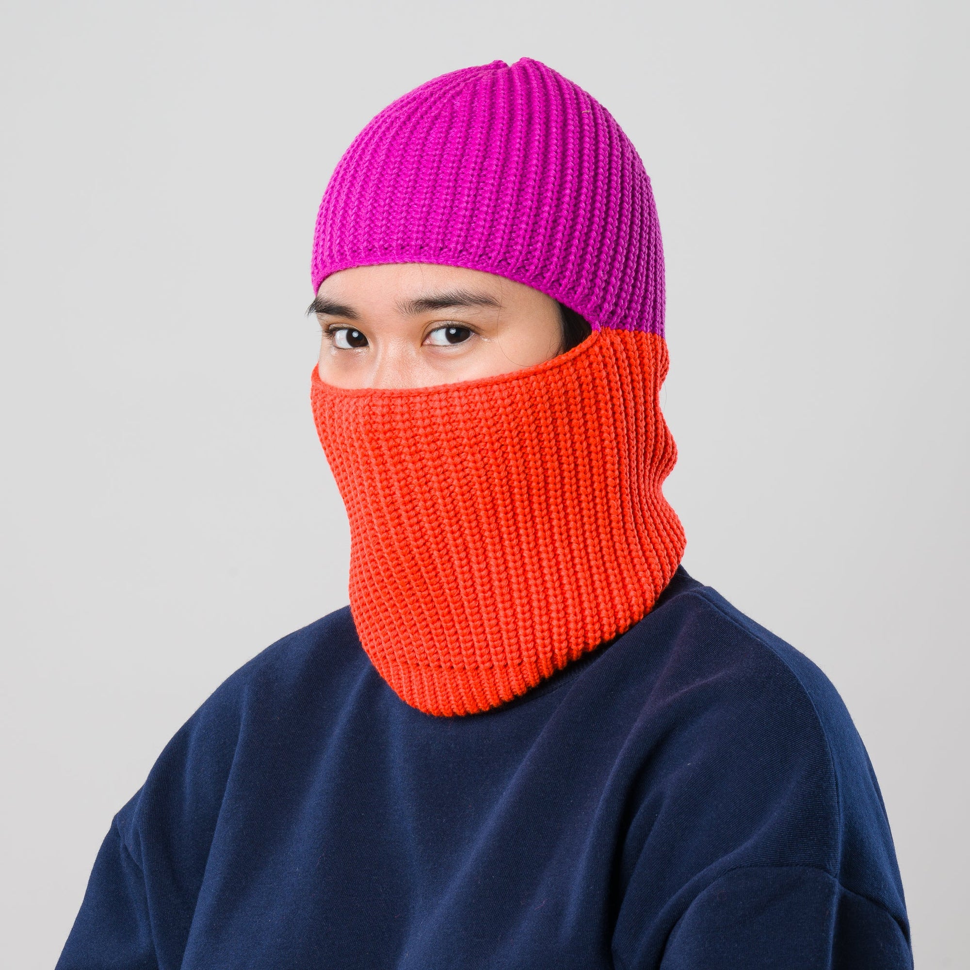 Verloop - Ribbed Colorblock Balaclava -
