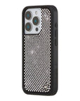 Wildflower iPhone case 15 Pro Rhinestone | White Sparkle Cute