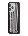Wildflower iPhone case 16 Pro Rhinestone | White Sparkle Cute
