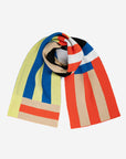 Verloop - Waterfall Stripe Big Scarf - Lime Cobalt