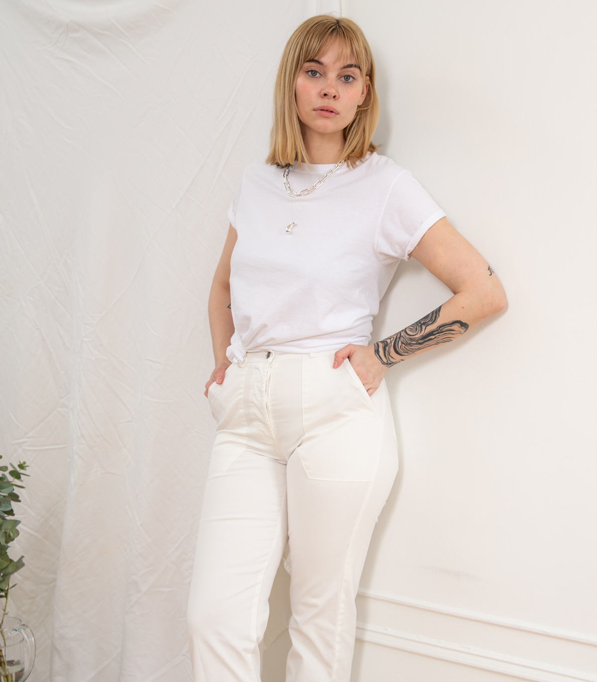 Loup - James Straight-Leg Work Pant - White -