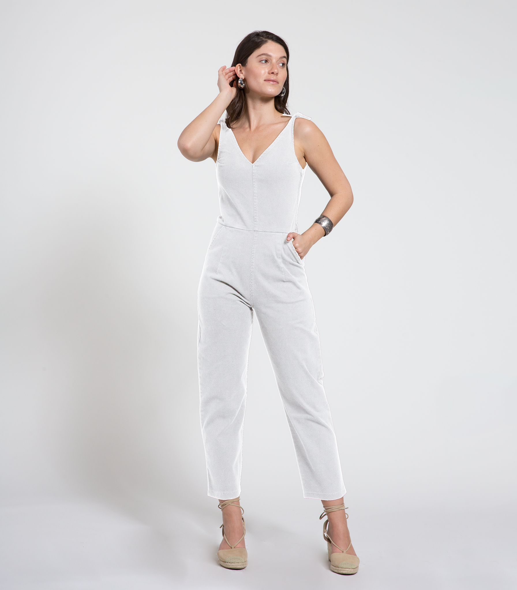 Loup - Slate Tie Strap Coveralls - White -