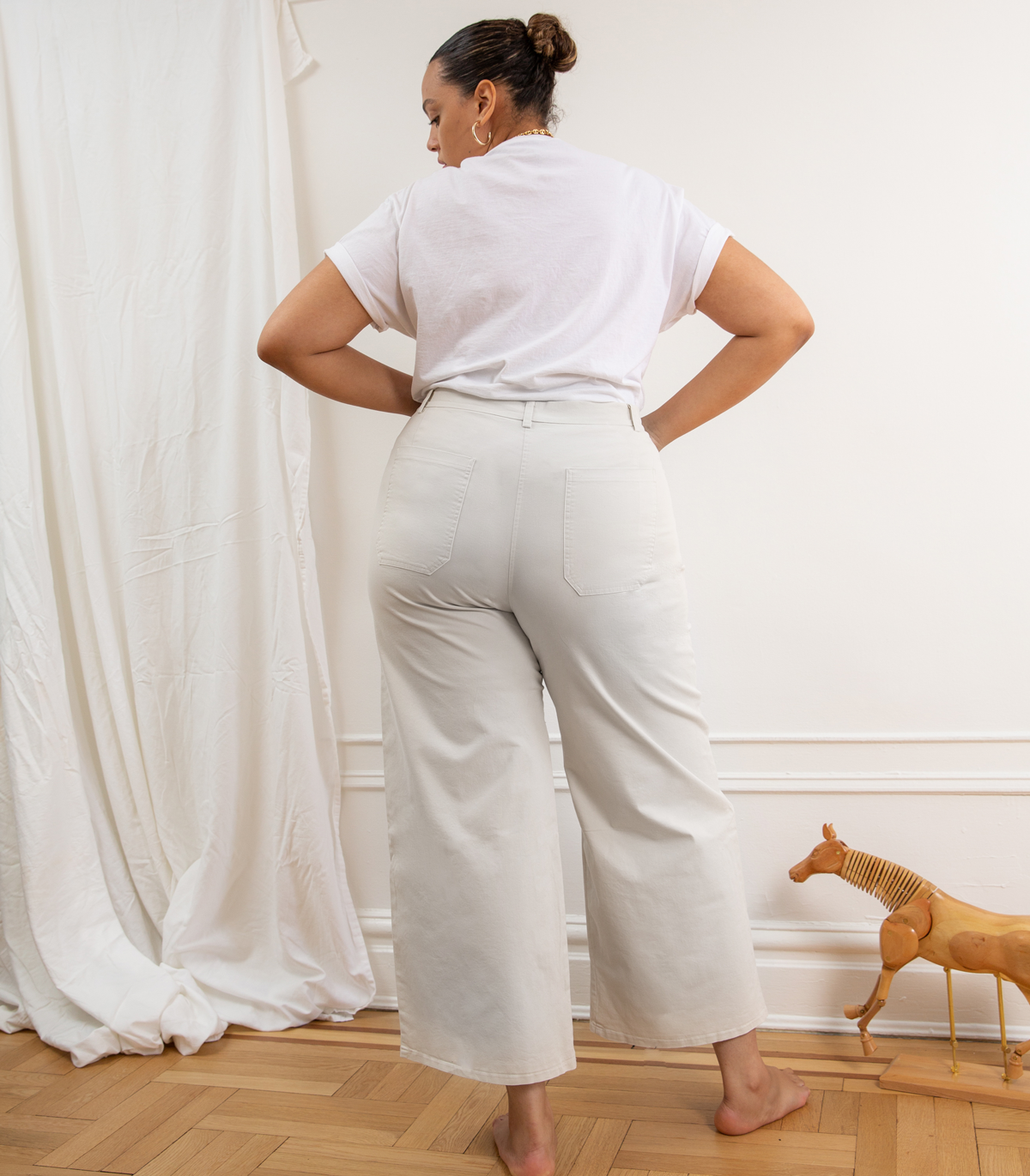 Loup - Toni Wide Ankle Pants - White -