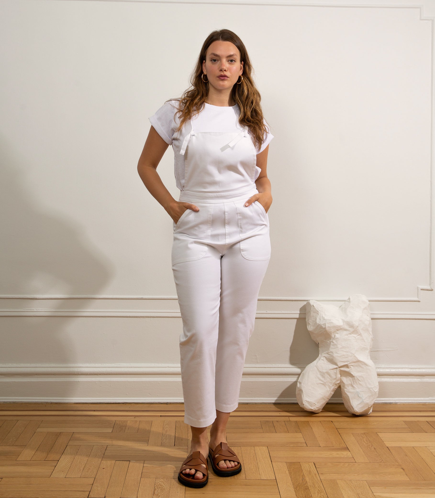Loup - Knot Overalls - White -