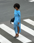 Hydra Printed Draped Mesh Dress