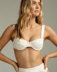 Montce - Cream Rib Bustier Bikini Top -