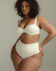 Montce - Cream Rib Bustier Bikini Top -