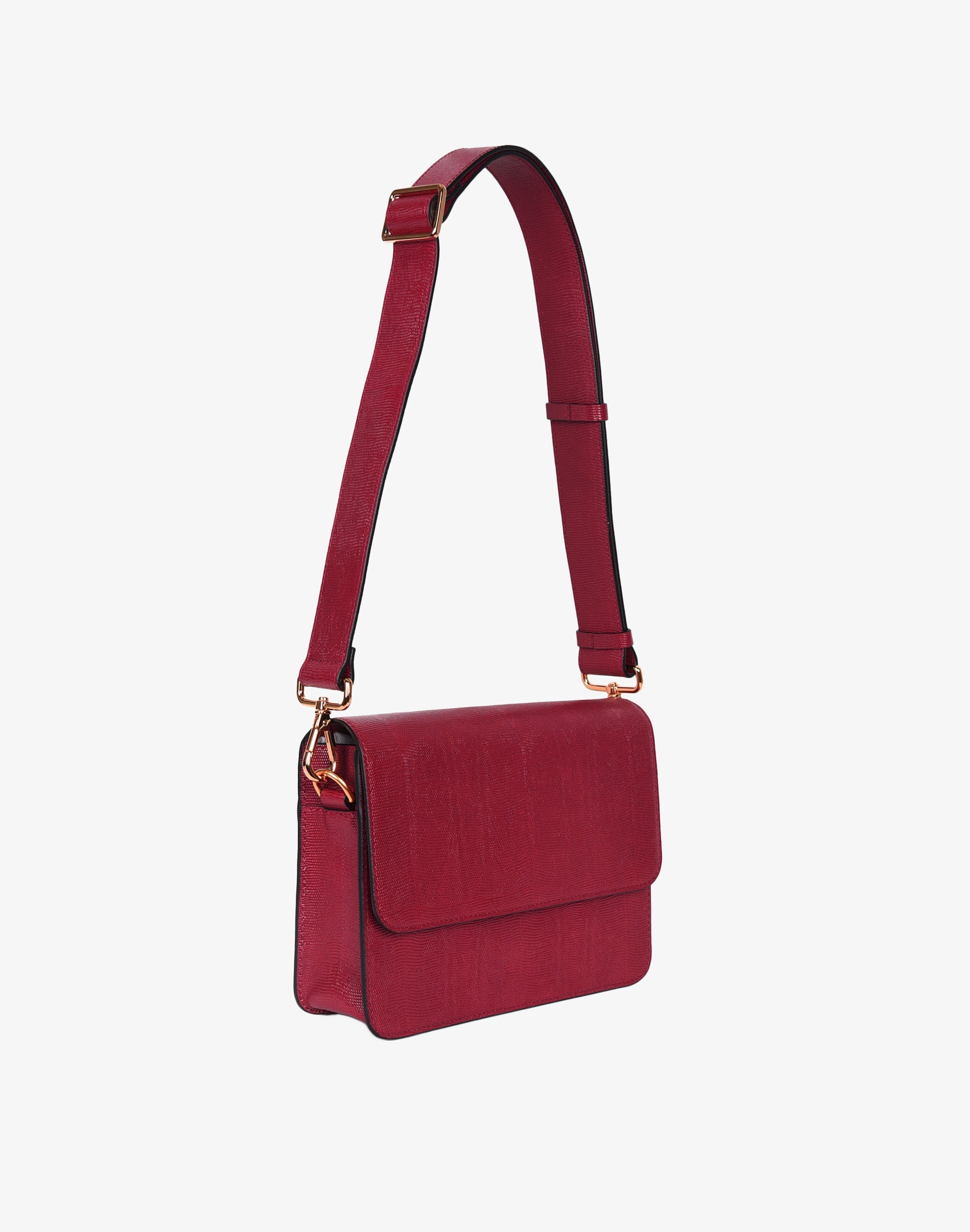 Hyer Goods - Luxe Cube Bag - Cherry Red Lizard -